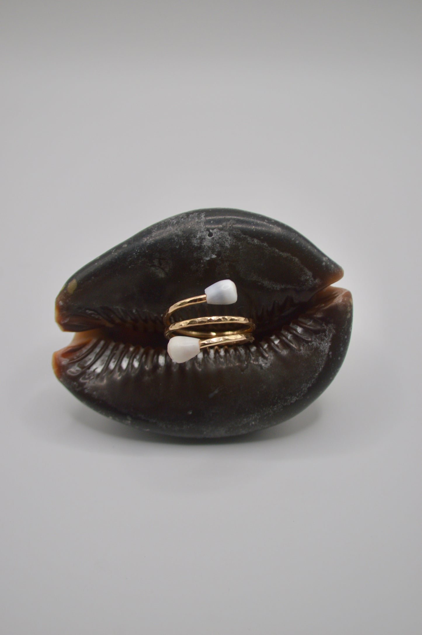 Double Wrap Cone Shell Ring