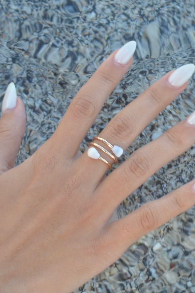 Double Wrap Cone Shell Ring